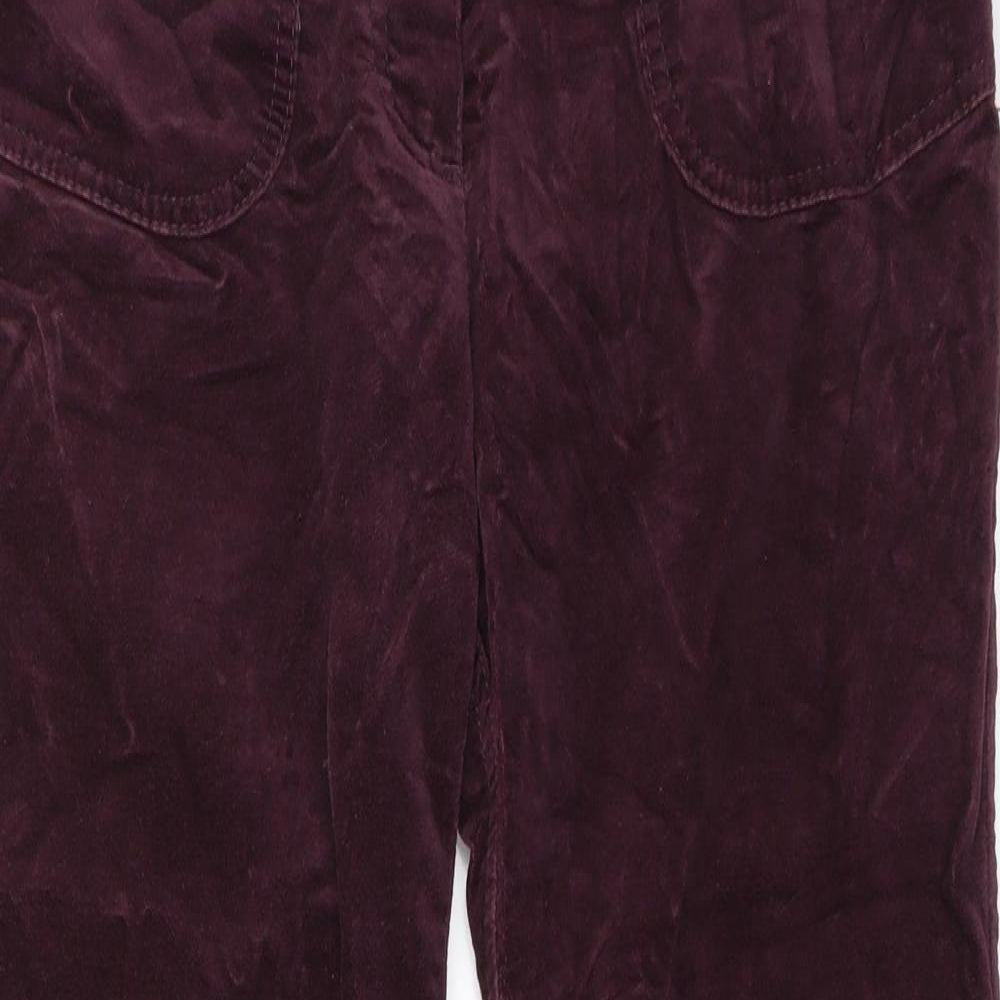 Marks and Spencer Womens Purple  Cotton Bootcut Jeans Size 12 L27 in Regular Button