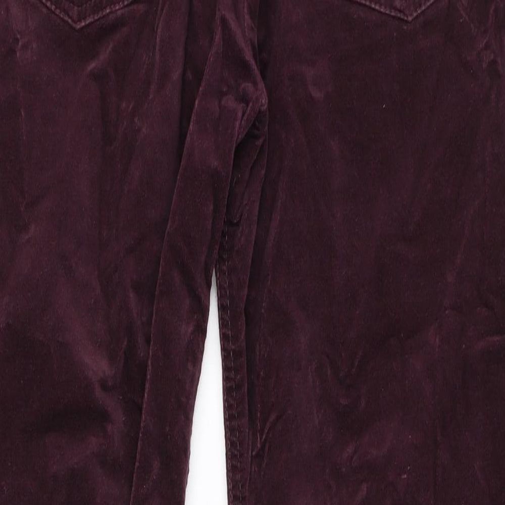 Marks and Spencer Womens Purple  Cotton Bootcut Jeans Size 12 L27 in Regular Button
