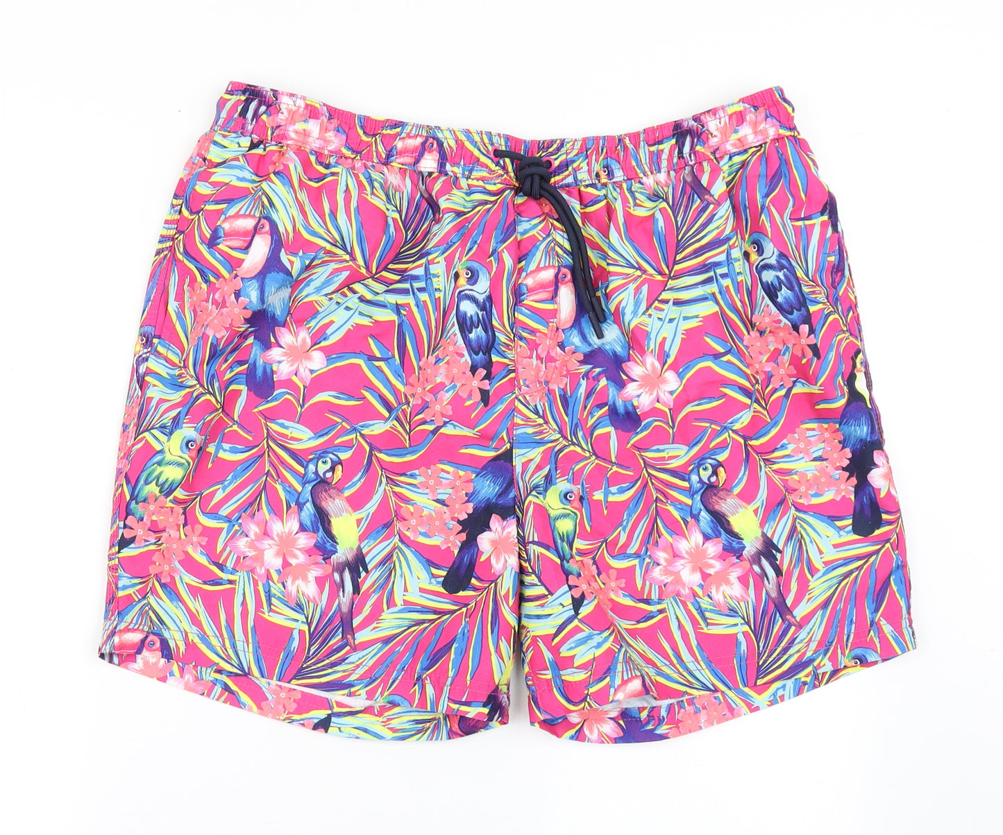 George Mens Pink  100% Polyester Athletic Shorts Size L  Regular Drawstring