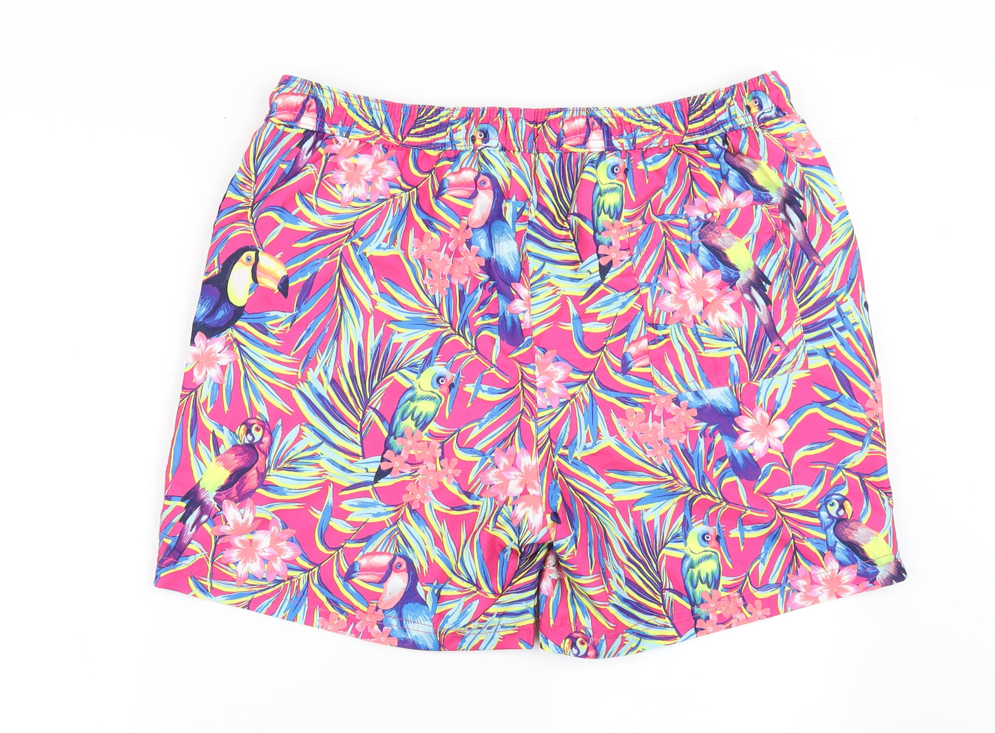 George Mens Pink  100% Polyester Athletic Shorts Size L  Regular Drawstring
