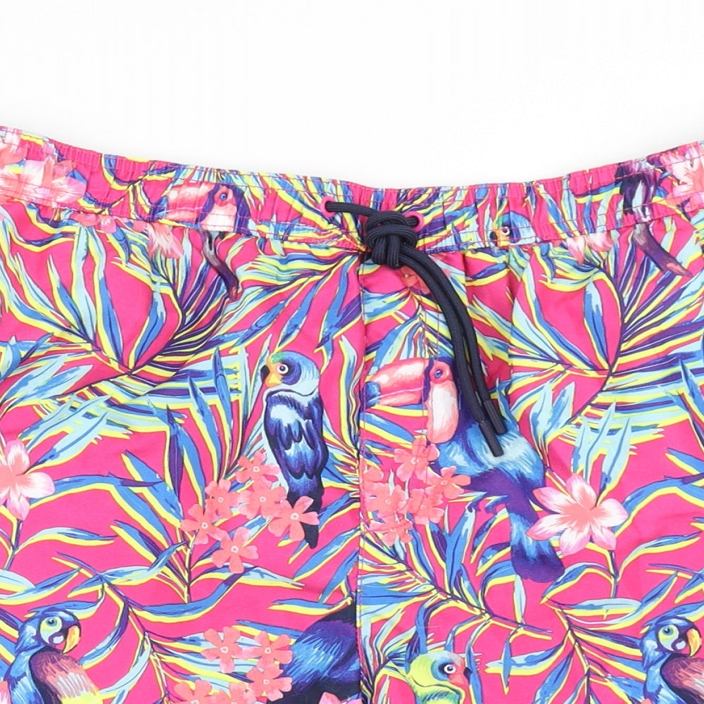George Mens Pink  100% Polyester Athletic Shorts Size L  Regular Drawstring