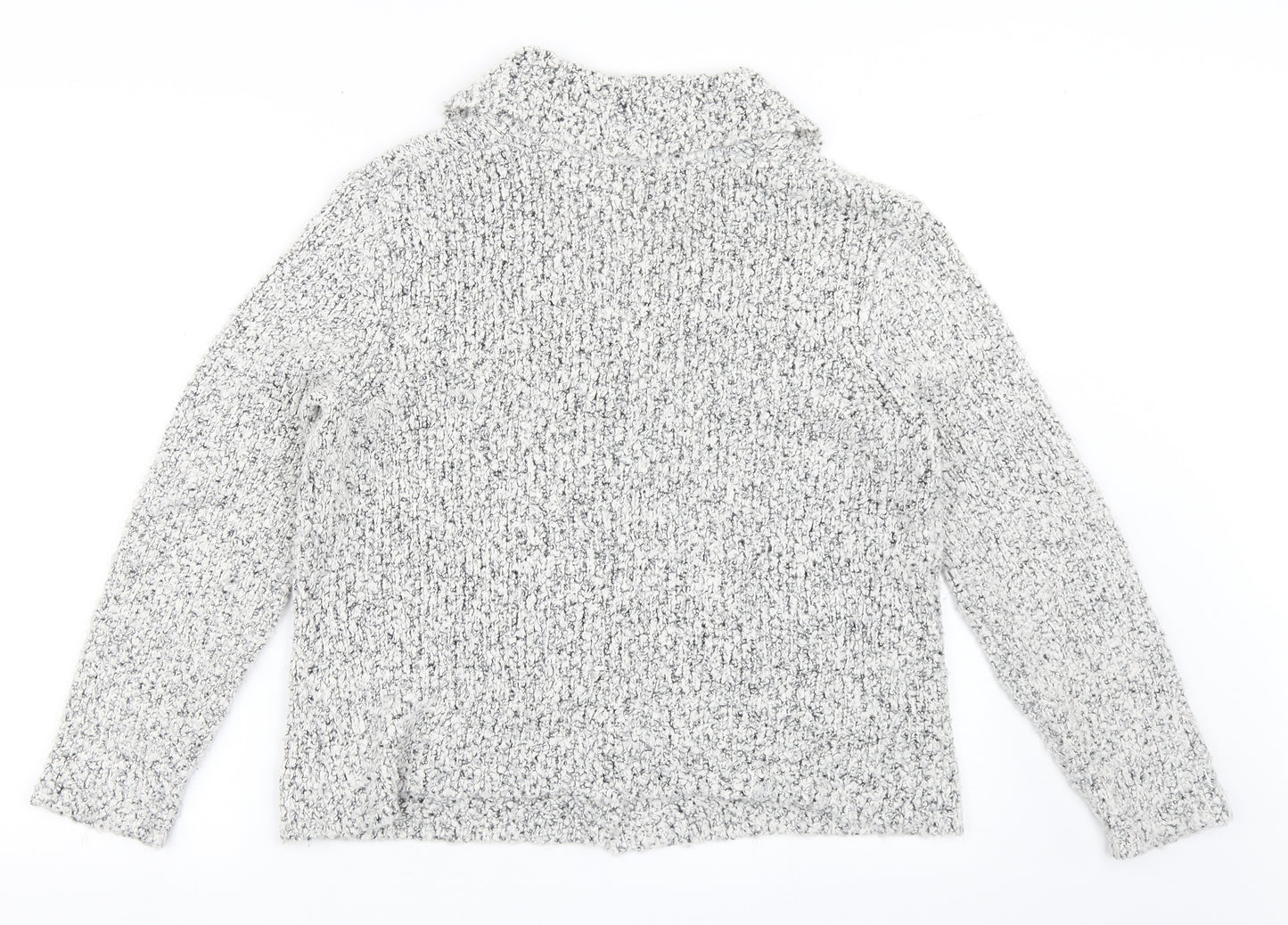 Minuet Womens Grey Collared  Acrylic Cardigan Jumper Size 14
