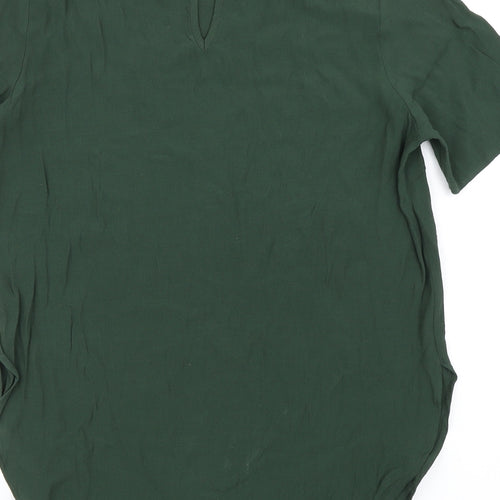 H&M Womens Green  Viscose Basic Blouse Size 6 Round Neck