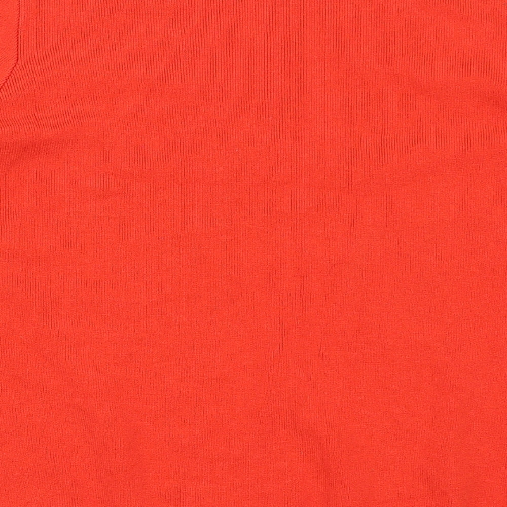 Soon Womens Red Round Neck  Viscose Pullover Jumper Size 18