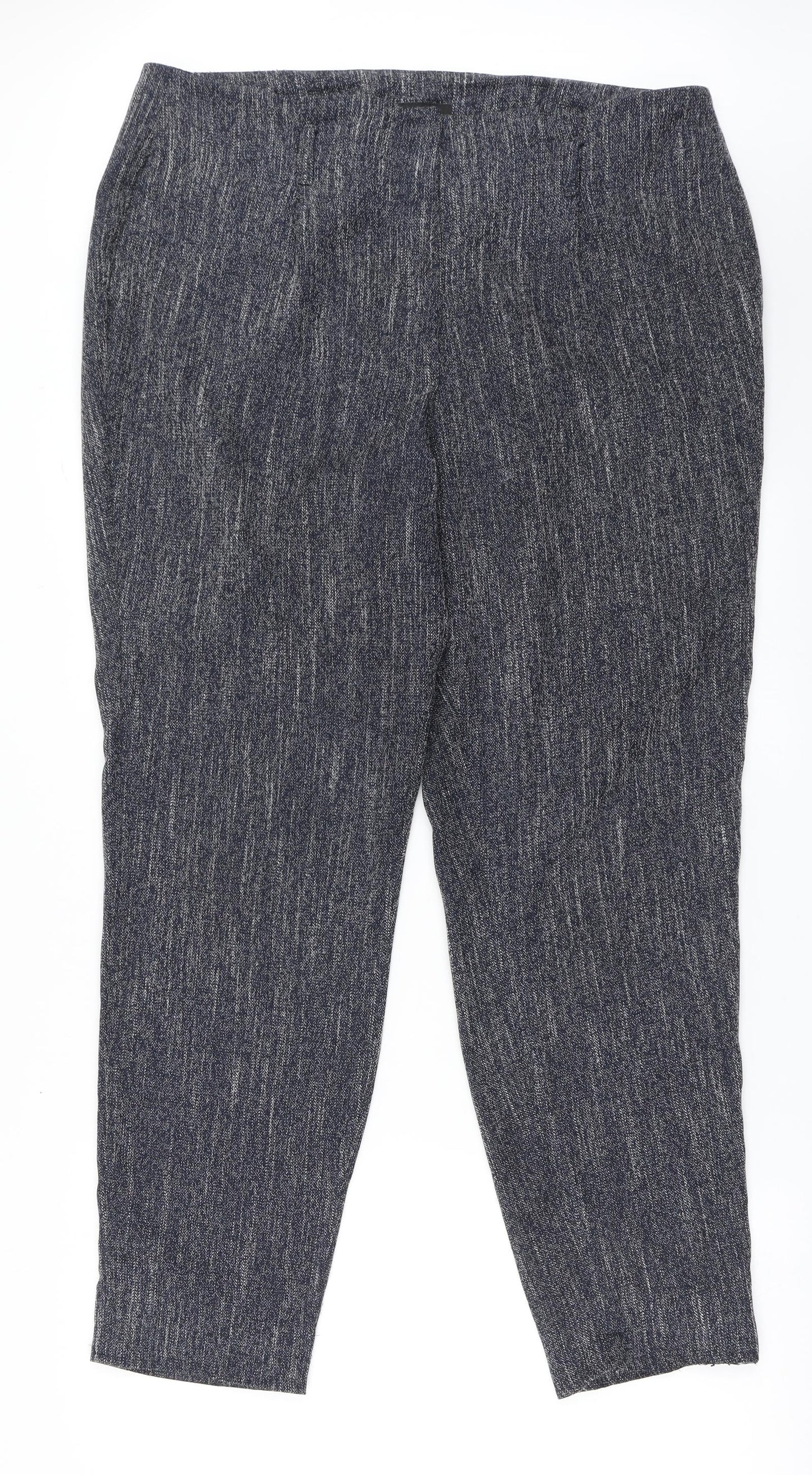 NEXT Womens Blue  Polyester Trousers  Size 18 L30 in Regular Button - Long Leg