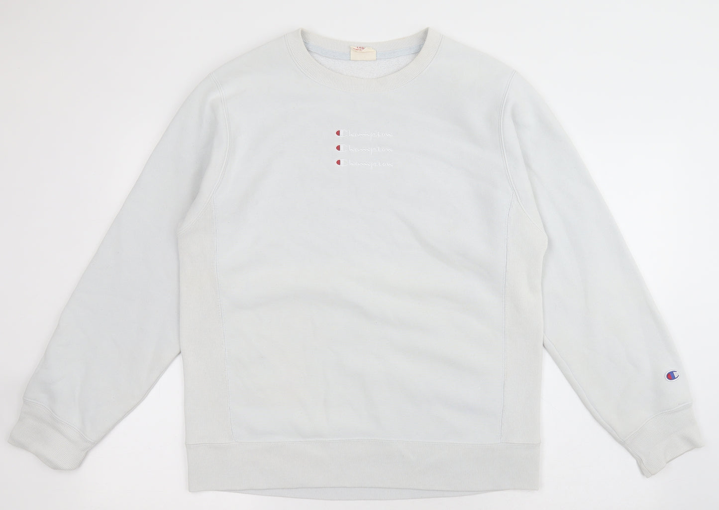 Champion Womens Grey  Cotton Pullover Sweatshirt Size L
