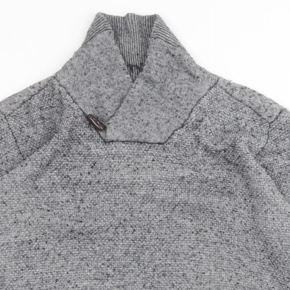 Ben Sherman Mens Grey Roll Neck  Cotton Pullover Jumper Size L