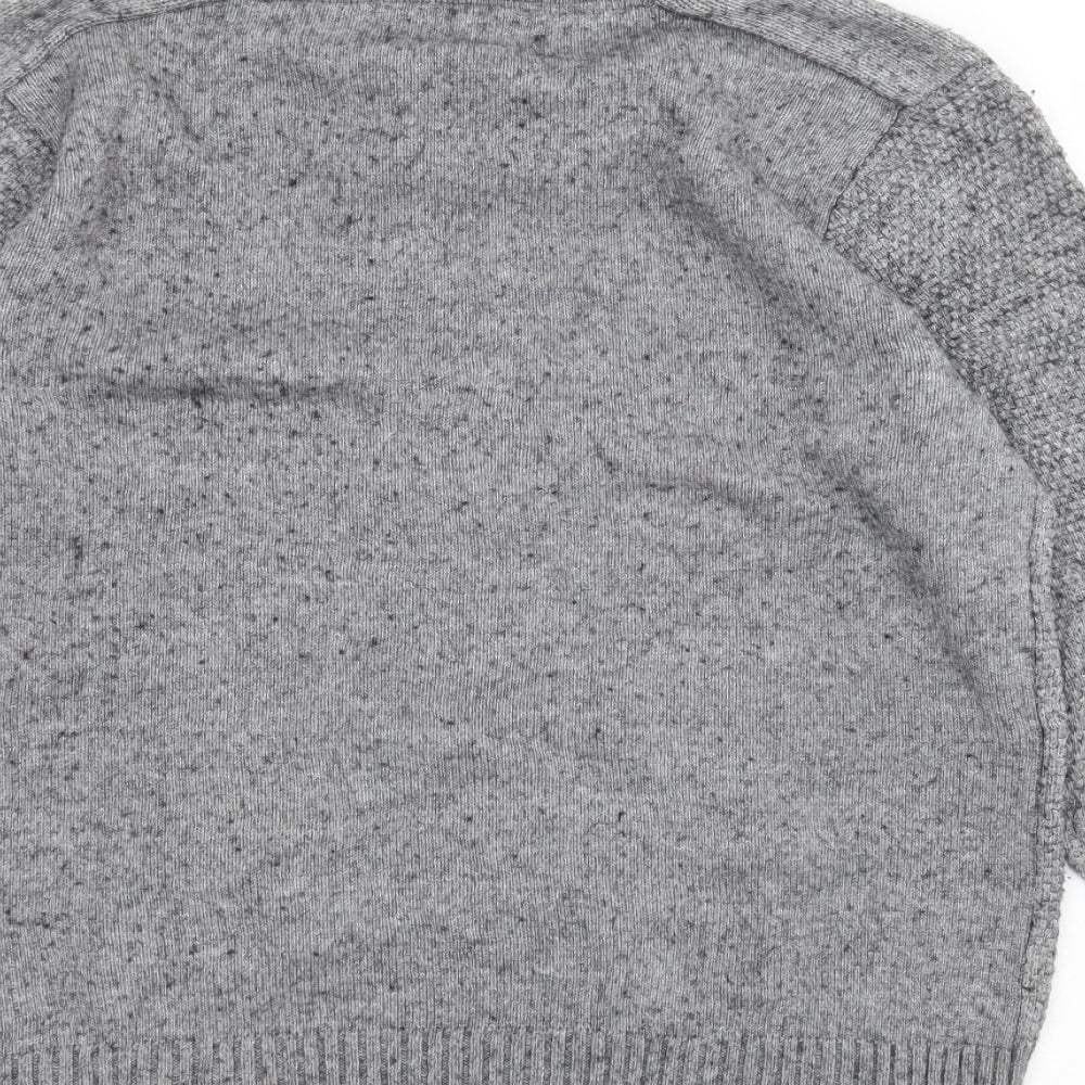 Ben Sherman Mens Grey Roll Neck  Cotton Pullover Jumper Size L