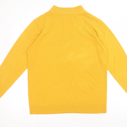 Damart Womens Yellow High Neck  Acrylic Pullover Jumper Size M