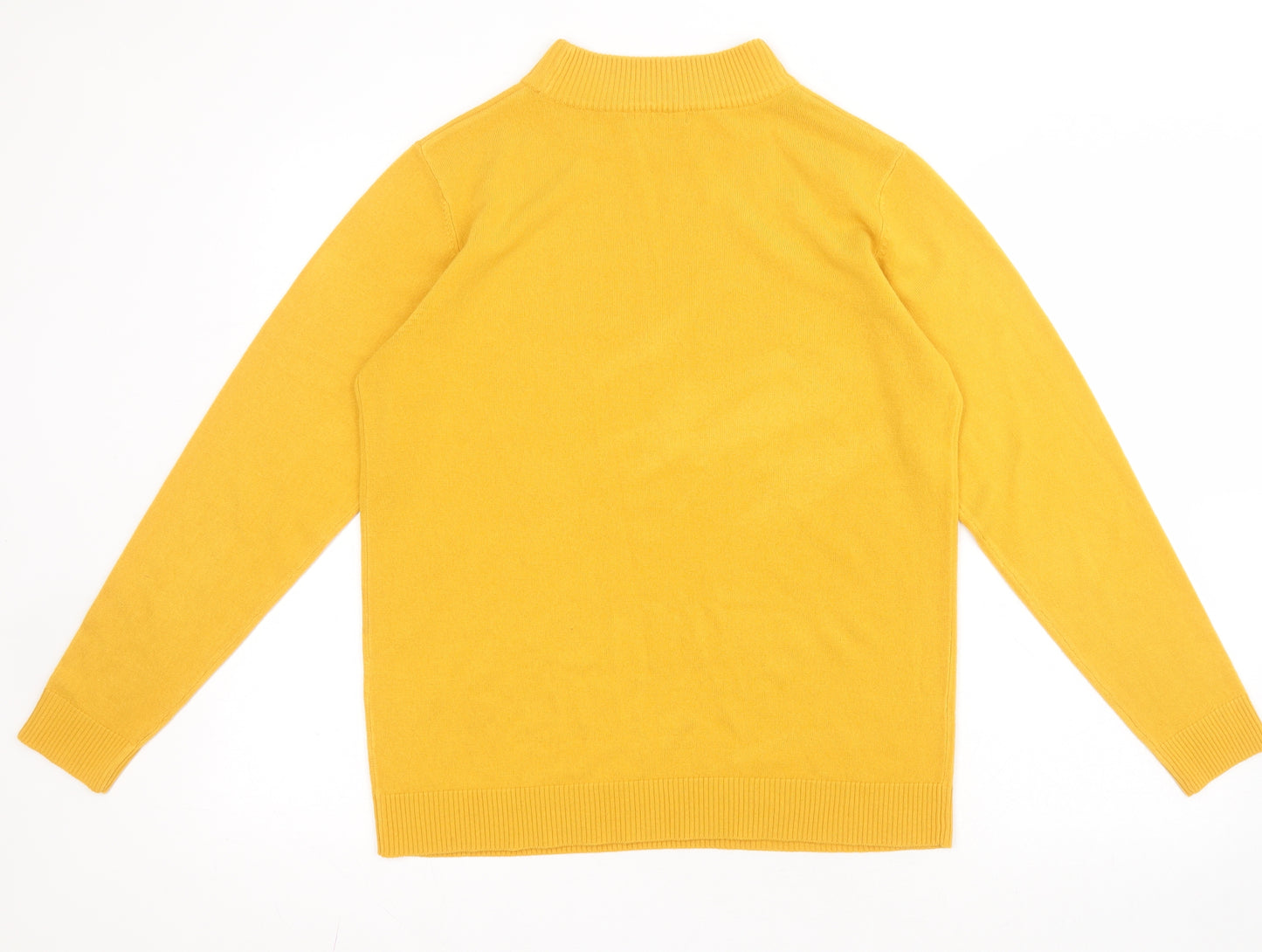 Damart Womens Yellow High Neck  Acrylic Pullover Jumper Size M