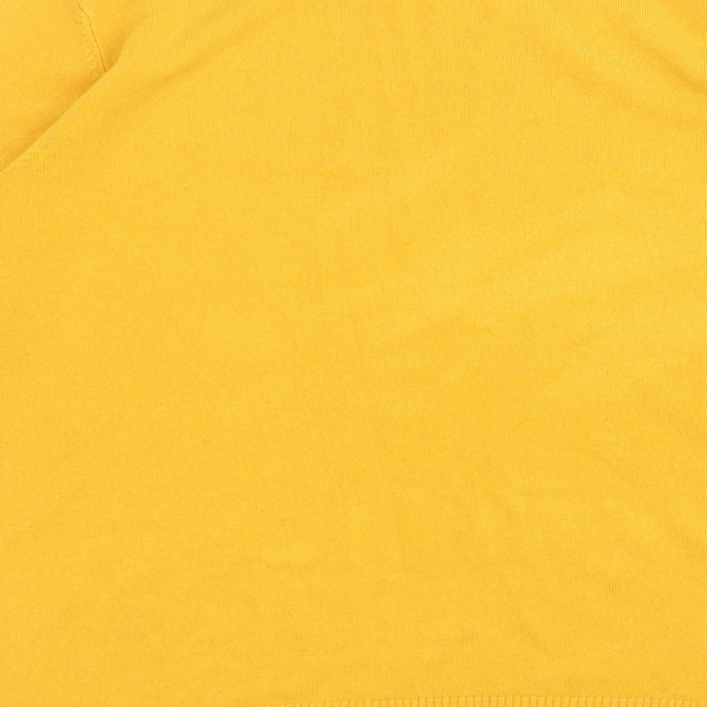Damart Womens Yellow High Neck  Acrylic Pullover Jumper Size M