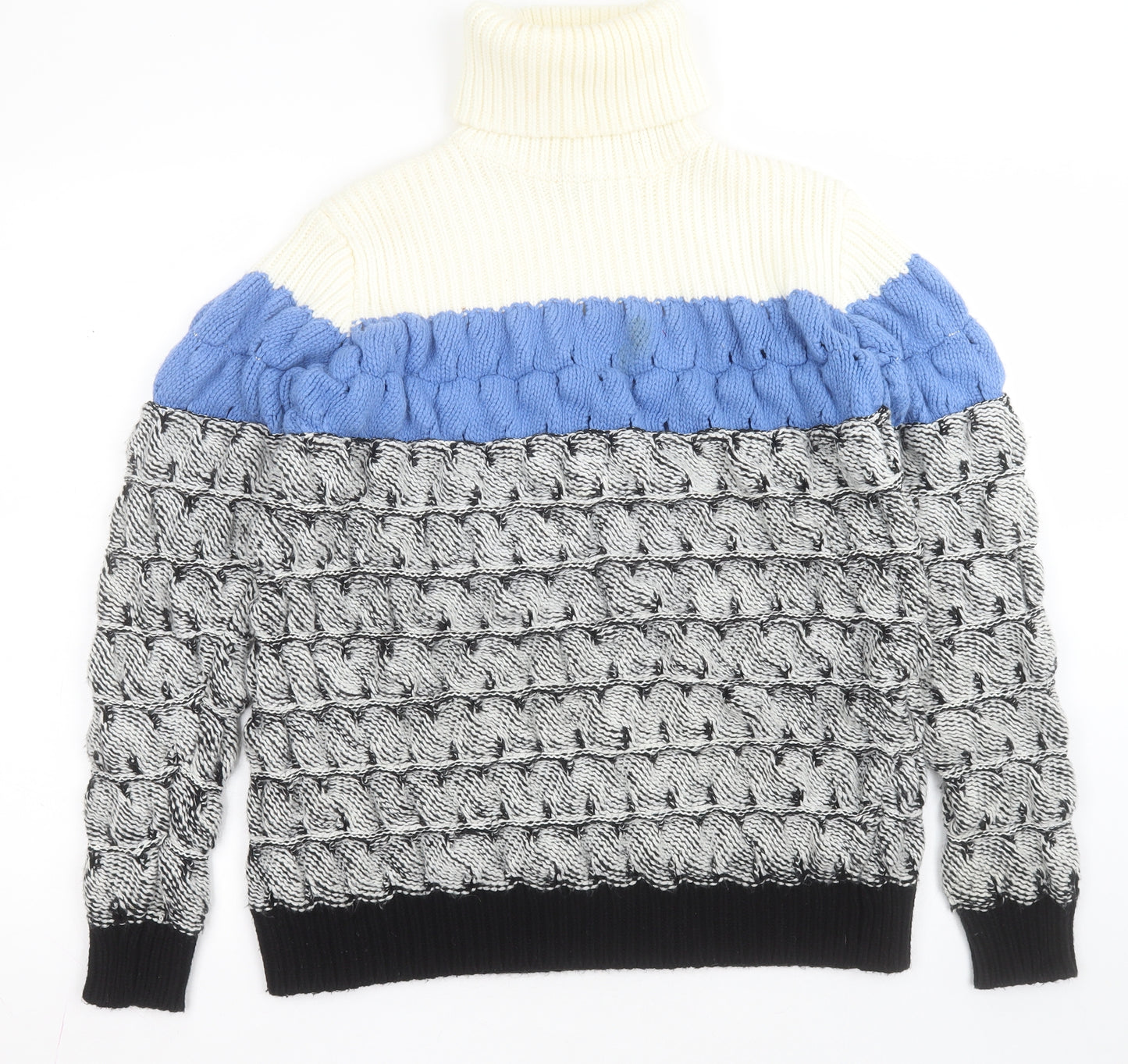 Twist Womens Multicoloured Roll Neck Striped Acrylic Pullover Jumper Size S