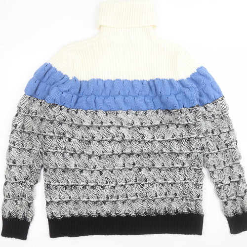 Twist Womens Multicoloured Roll Neck Striped Acrylic Pullover Jumper Size S