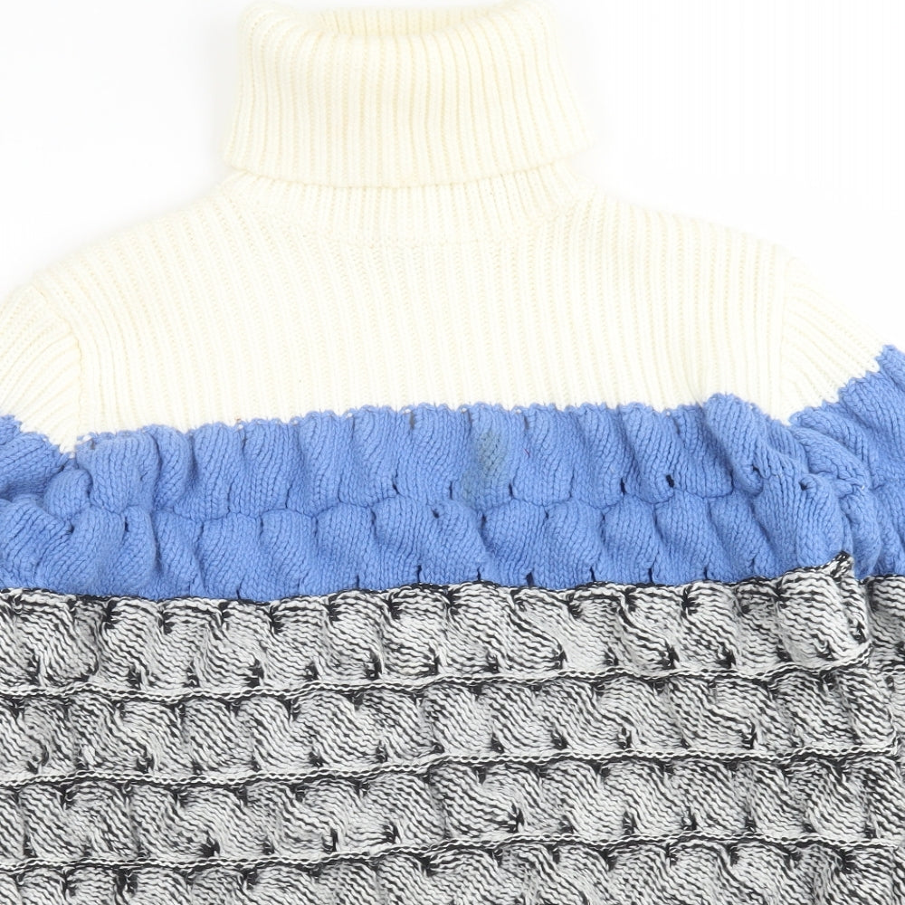 Twist Womens Multicoloured Roll Neck Striped Acrylic Pullover Jumper Size S