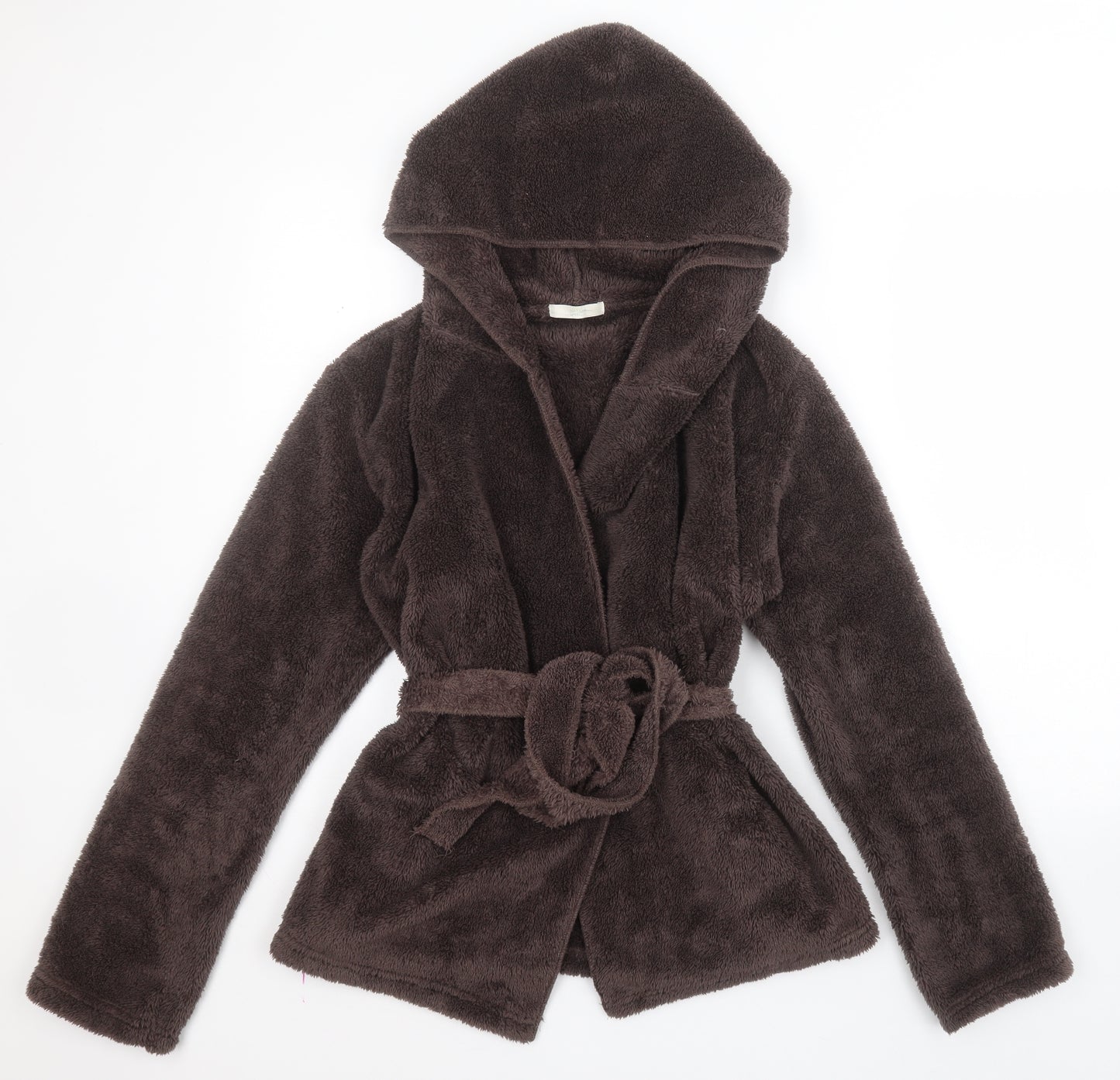 Marks and Spencer Womens Brown Solid Polyester Top Robe Size 12  Lace Up