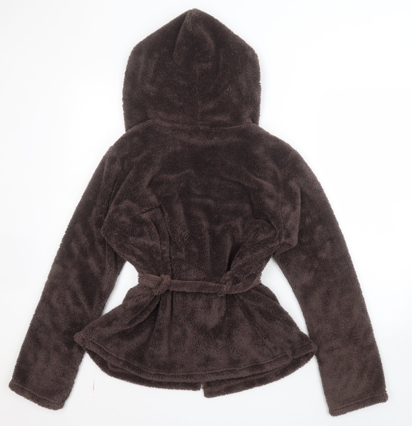 Marks and Spencer Womens Brown Solid Polyester Top Robe Size 12  Lace Up