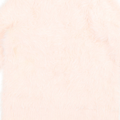 H&M Girls Pink Round Neck  Polyamide Pullover Jumper Size 8 Years