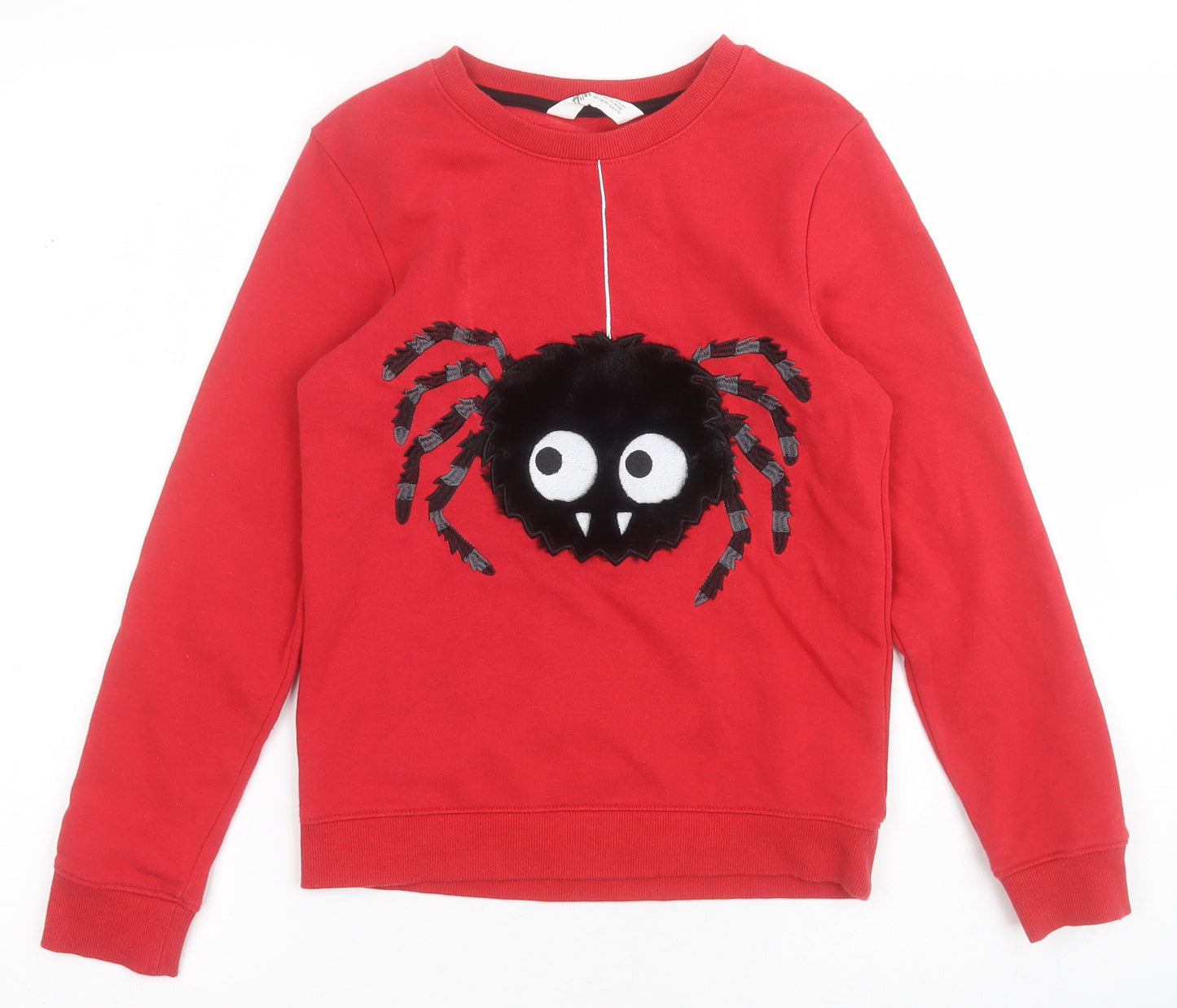 H&M Boys Red  Cotton Pullover Sweatshirt Size 8 Years   - Spider