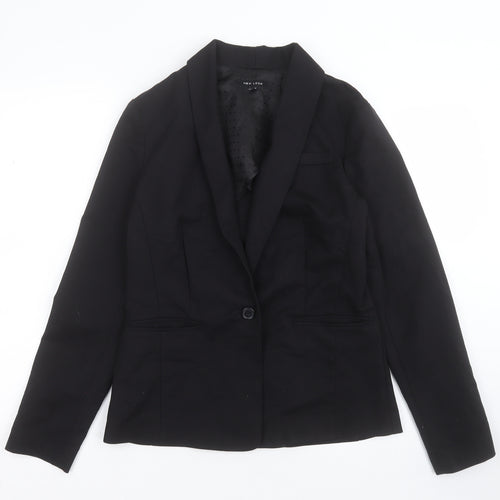 New Look Womens Black  Cotton Jacket Blazer Size 10