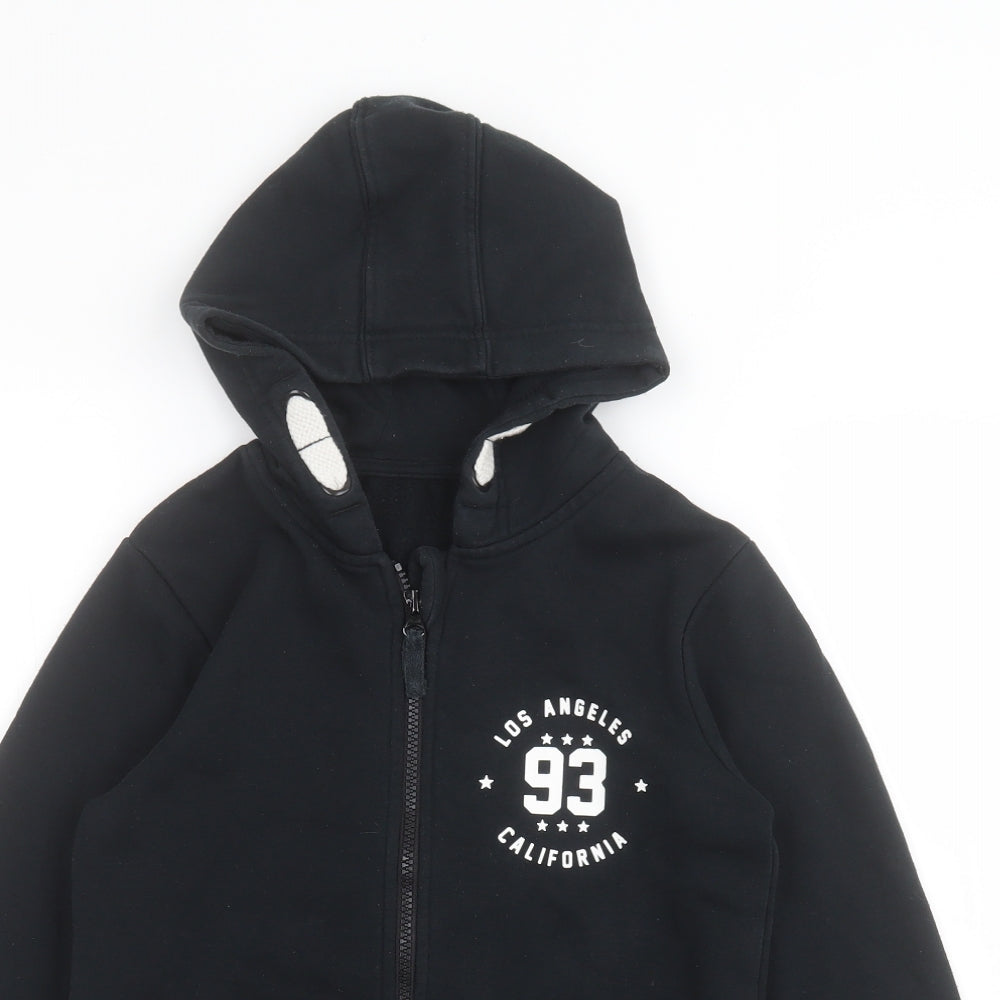 Nutmeg Boys Black  Cotton Full Zip Hoodie Size 8-9 Years  Zip - LOS ANGELES CALIFORNIA 89