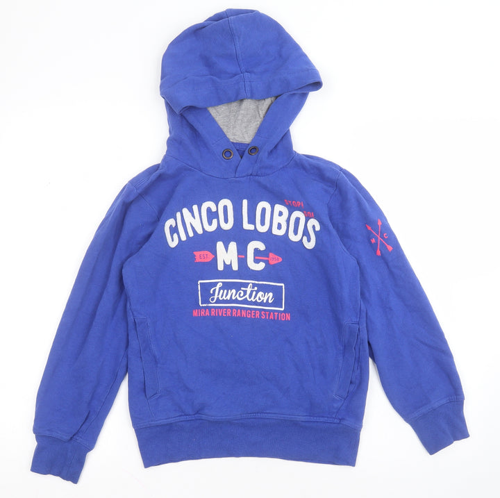 H&M Boys Blue  Cotton Pullover Hoodie Size 9-10 Years   - CINCO LOBOS JUNCTION