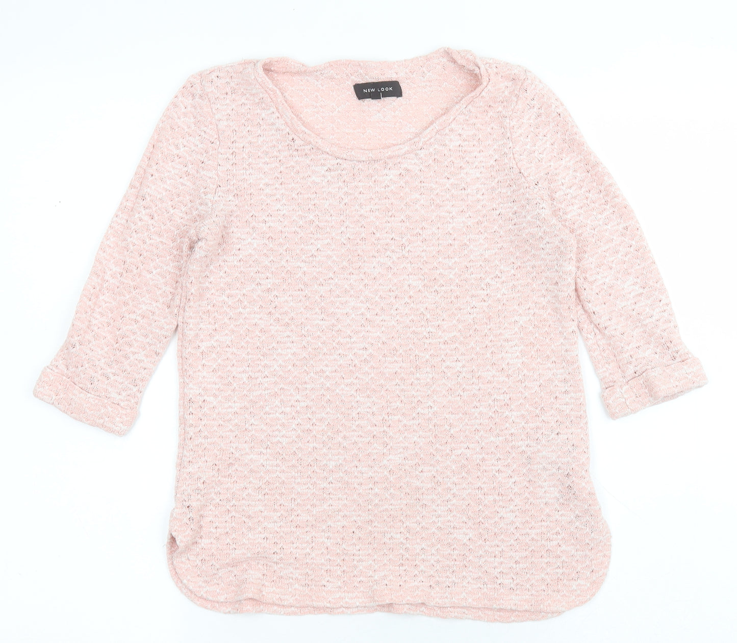 New Look Womens Pink Round Neck  Polyester Pullover Jumper Size 12