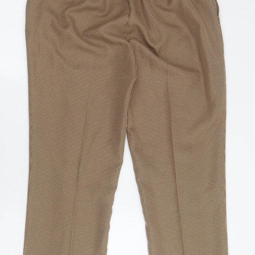 Damart Womens Brown Houndstooth Polyester Trousers  Size 10  Regular