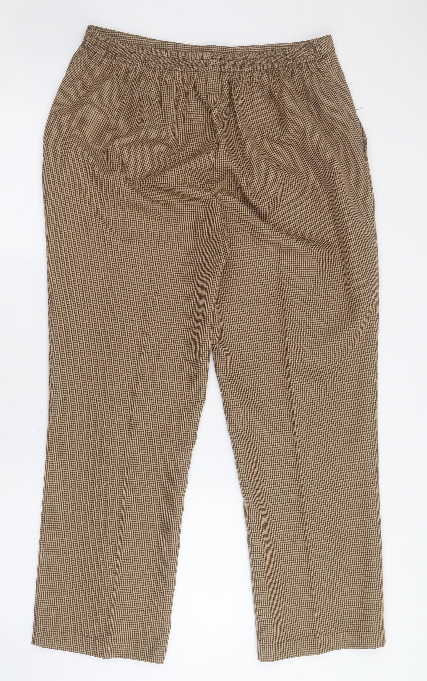 Damart Womens Brown Houndstooth Polyester Trousers  Size 10  Regular