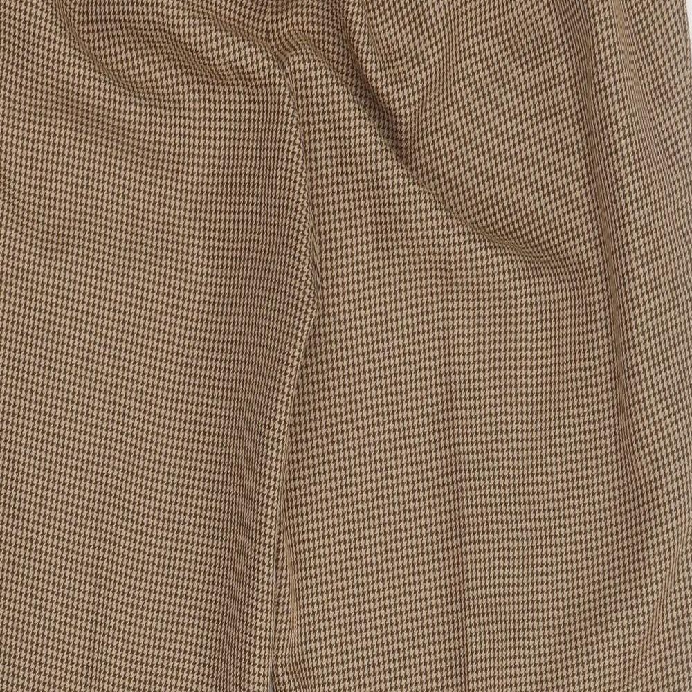 Damart Womens Brown Houndstooth Polyester Trousers  Size 10  Regular