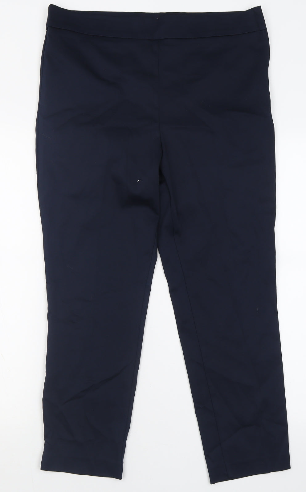 Savida Womens Blue  Cotton Trousers  Size 16 L26 in Regular Zip