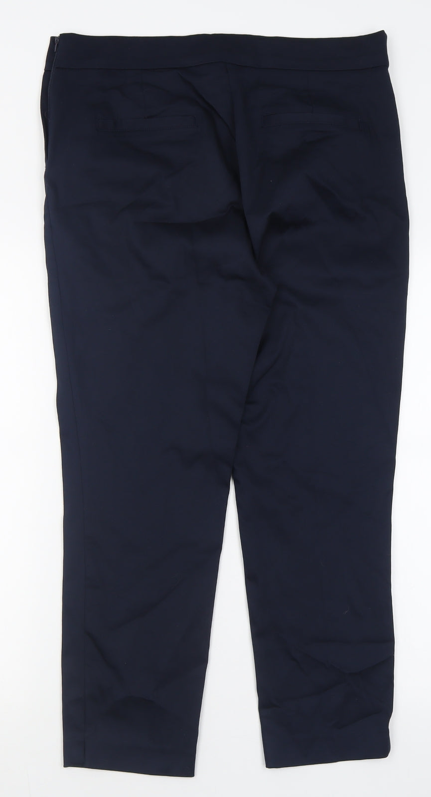 Savida Womens Blue  Cotton Trousers  Size 16 L26 in Regular Zip