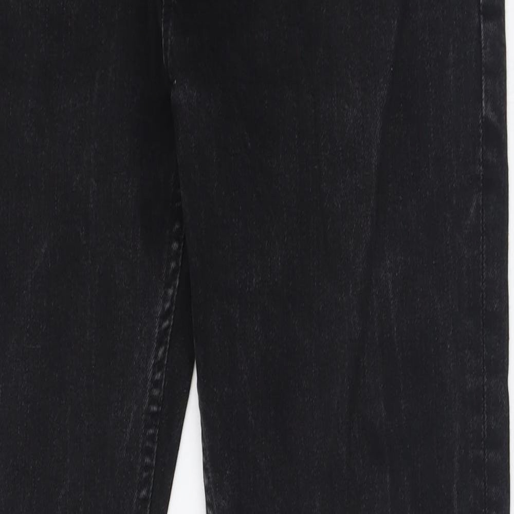 New Look Mens Black  Cotton Straight Jeans Size 32 L32 in Slim Button
