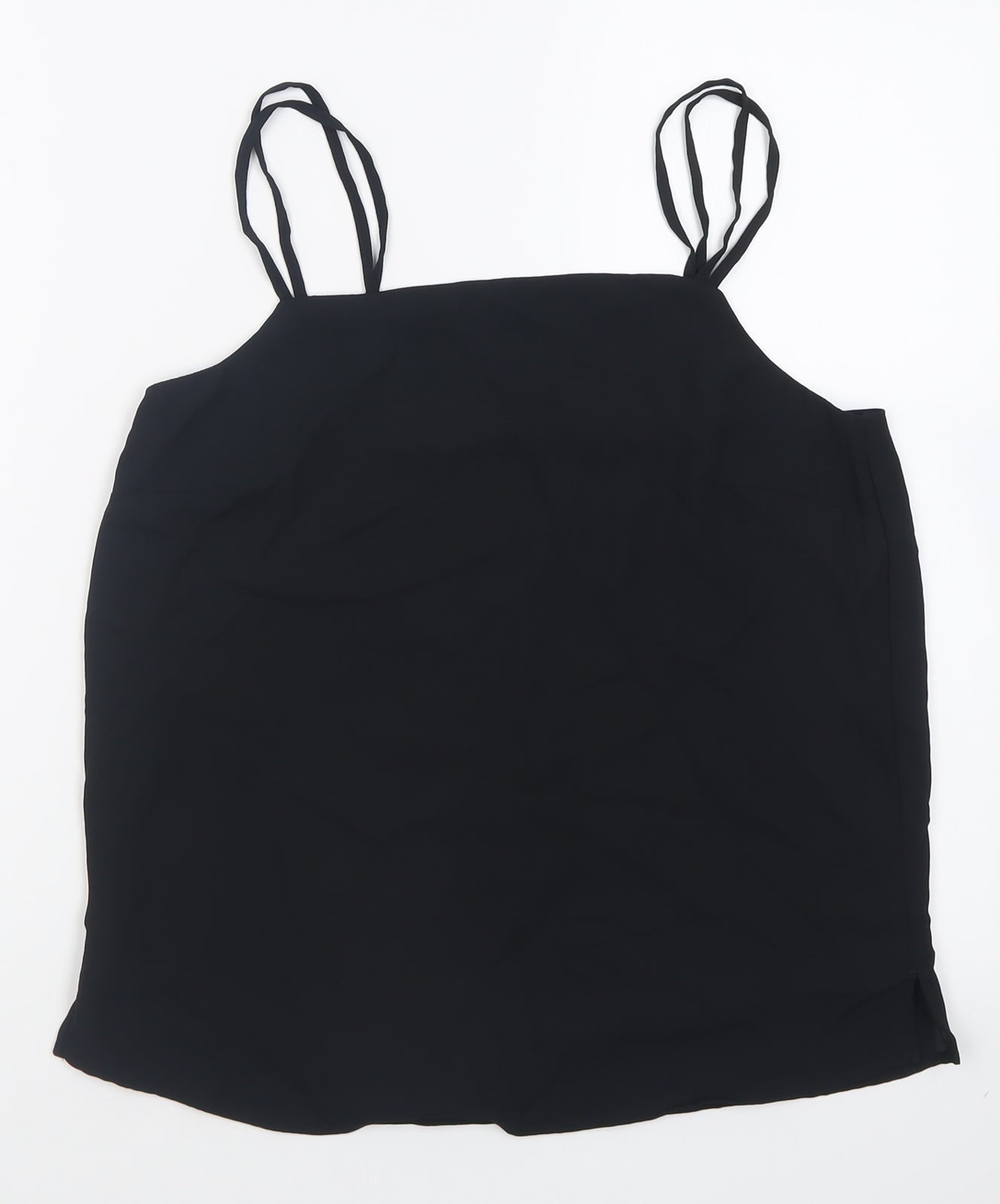 Marks and Spencer Womens Black  Polyester Basic Tank Size 10 Scoop Neck