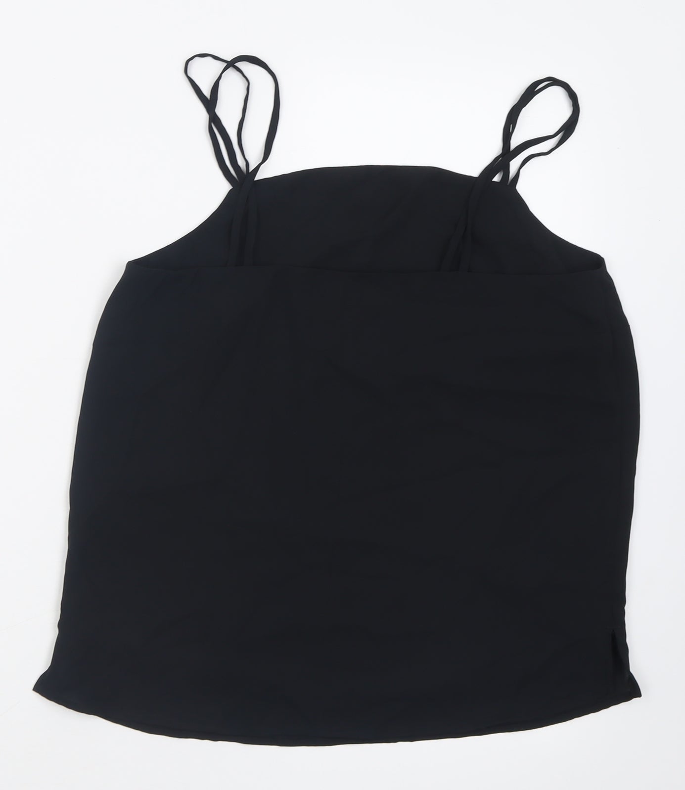 Marks and Spencer Womens Black  Polyester Basic Tank Size 10 Scoop Neck