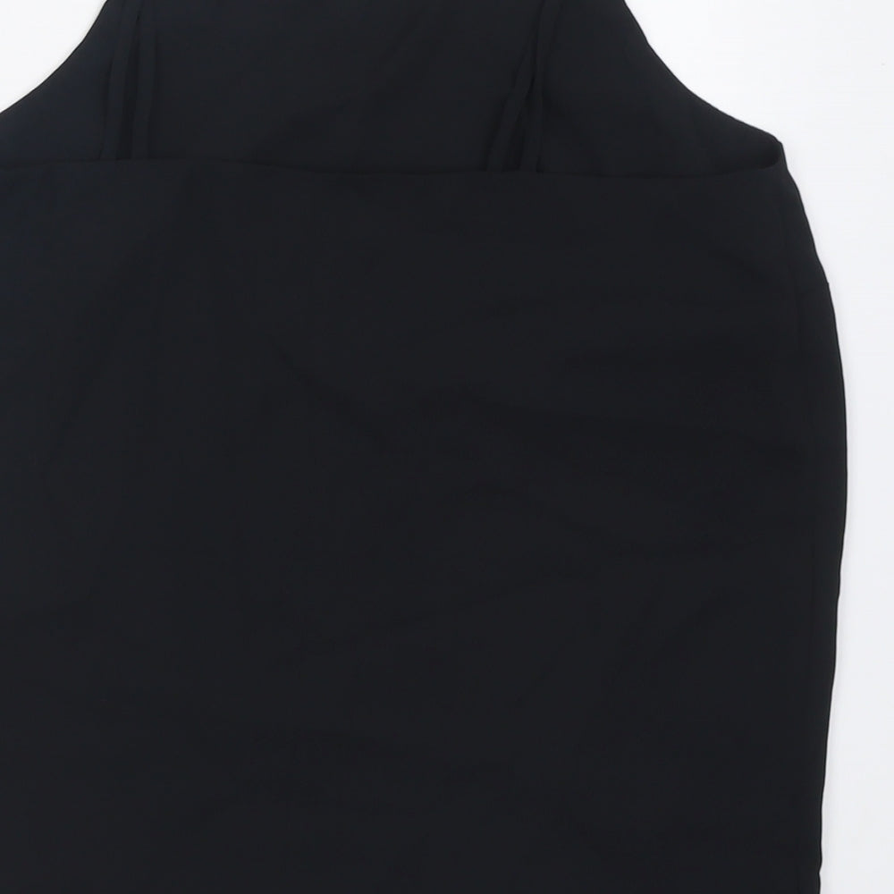 Marks and Spencer Womens Black  Polyester Basic Tank Size 10 Scoop Neck