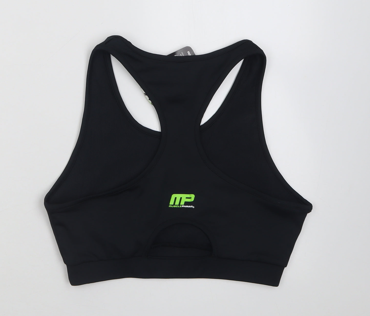 MusclePharm Womens Black  Polyester Cropped Tank Size M Scoop Neck Pullover