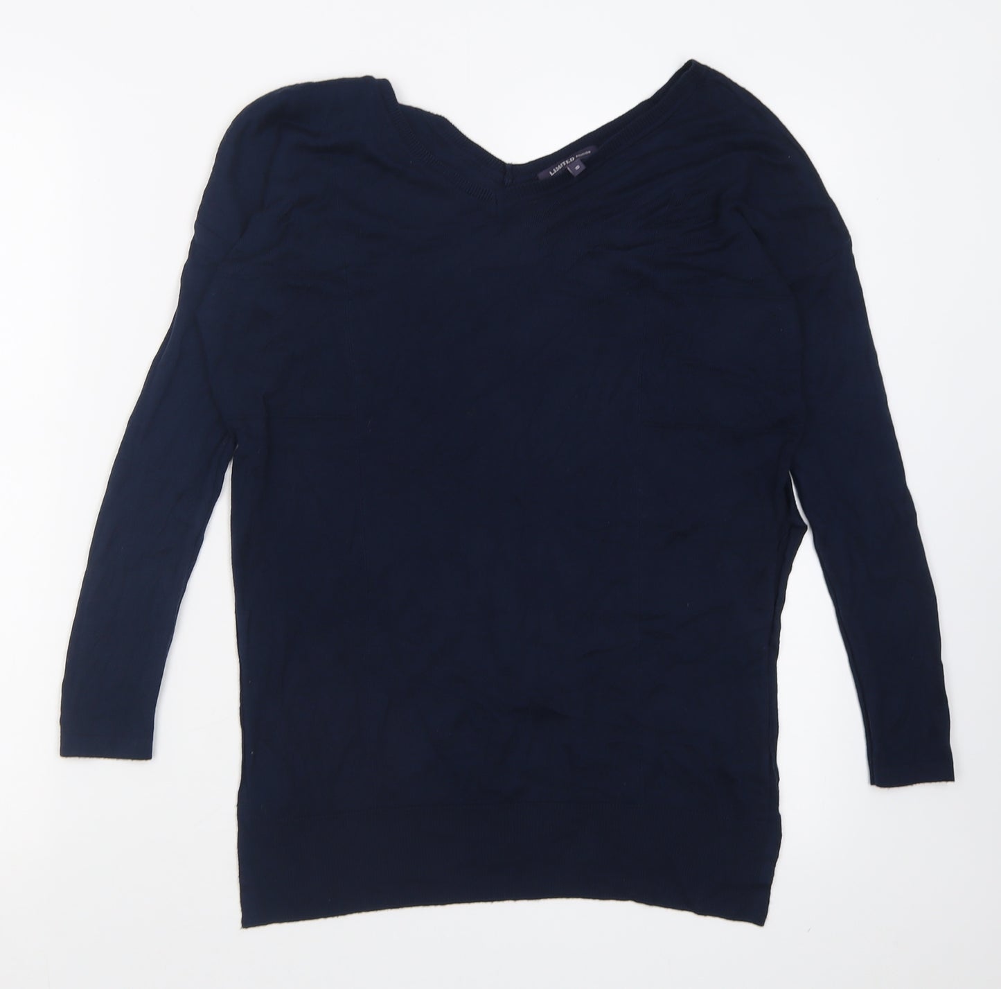 Marks and Spencer Womens Blue V-Neck  Acrylic Pullover Jumper Size 10