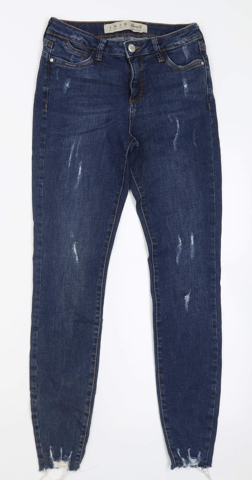 priamrk Womens Blue  Cotton Skinny Jeans Size 6 L27 in Regular Button