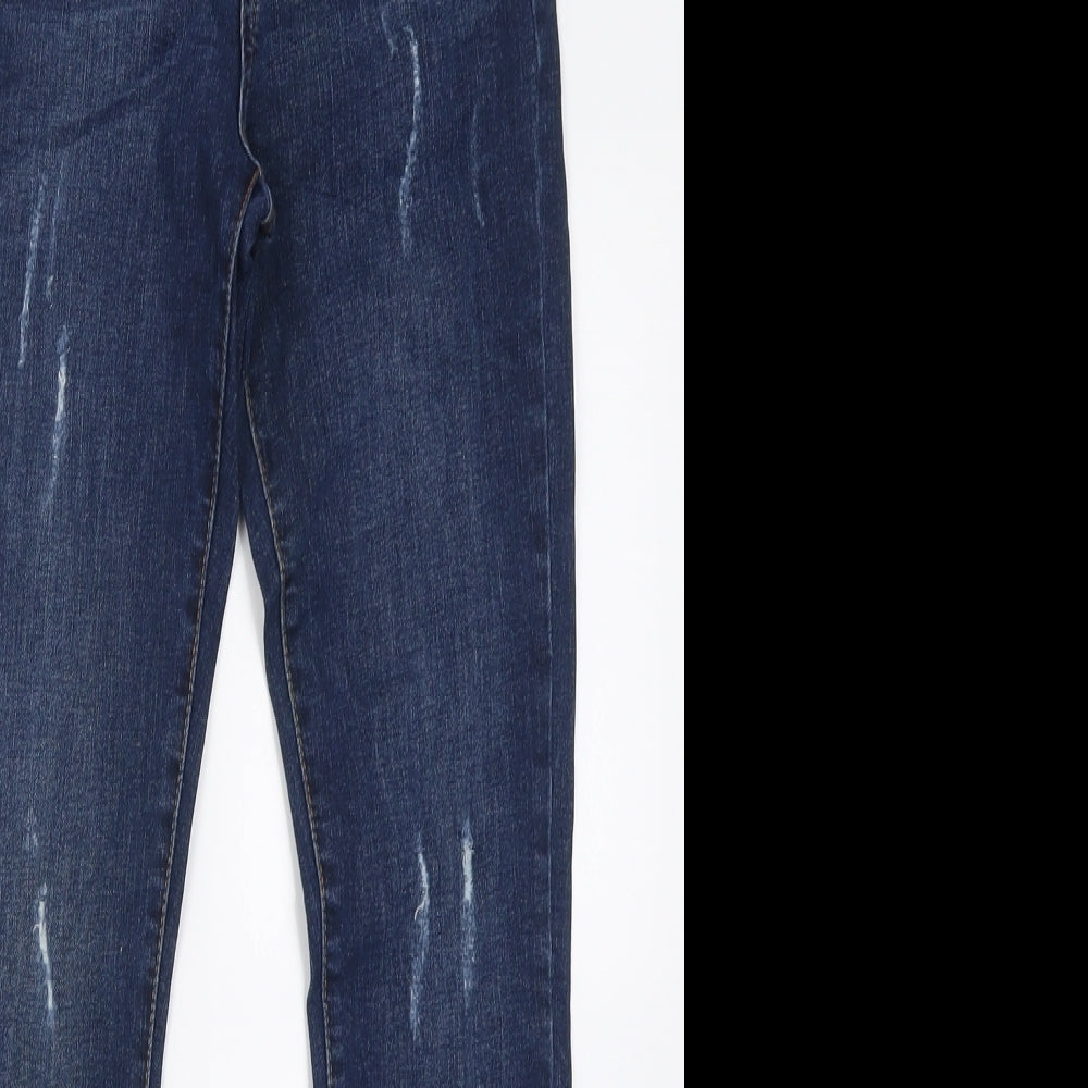 priamrk Womens Blue  Cotton Skinny Jeans Size 6 L27 in Regular Button