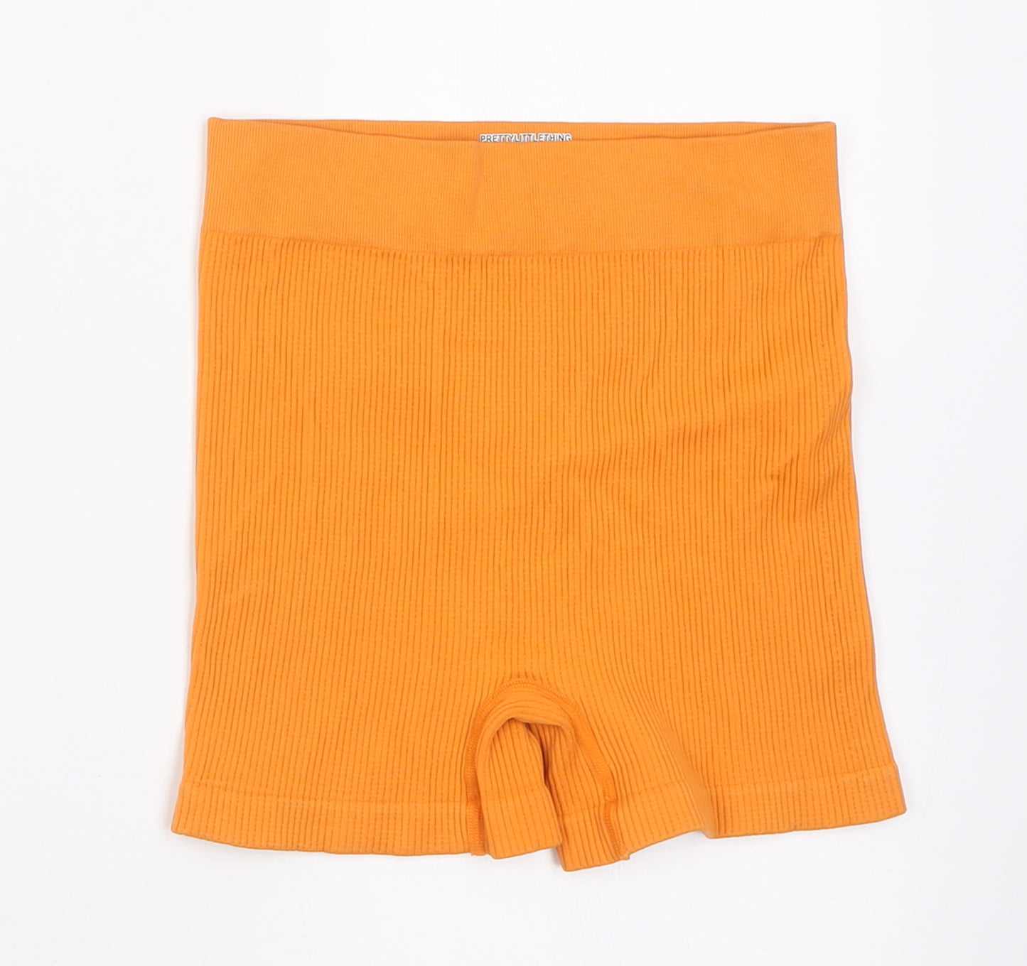 PRETTYLITTLETHING Womens Orange  Polyamide Biker Shorts Size S L3 in Regular Pull On