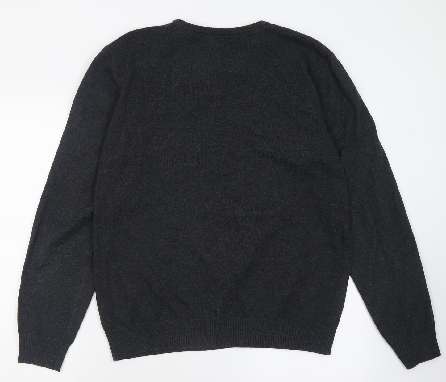 Diesel Mens Grey Crew Neck  Acrylic Pullover Jumper Size XL