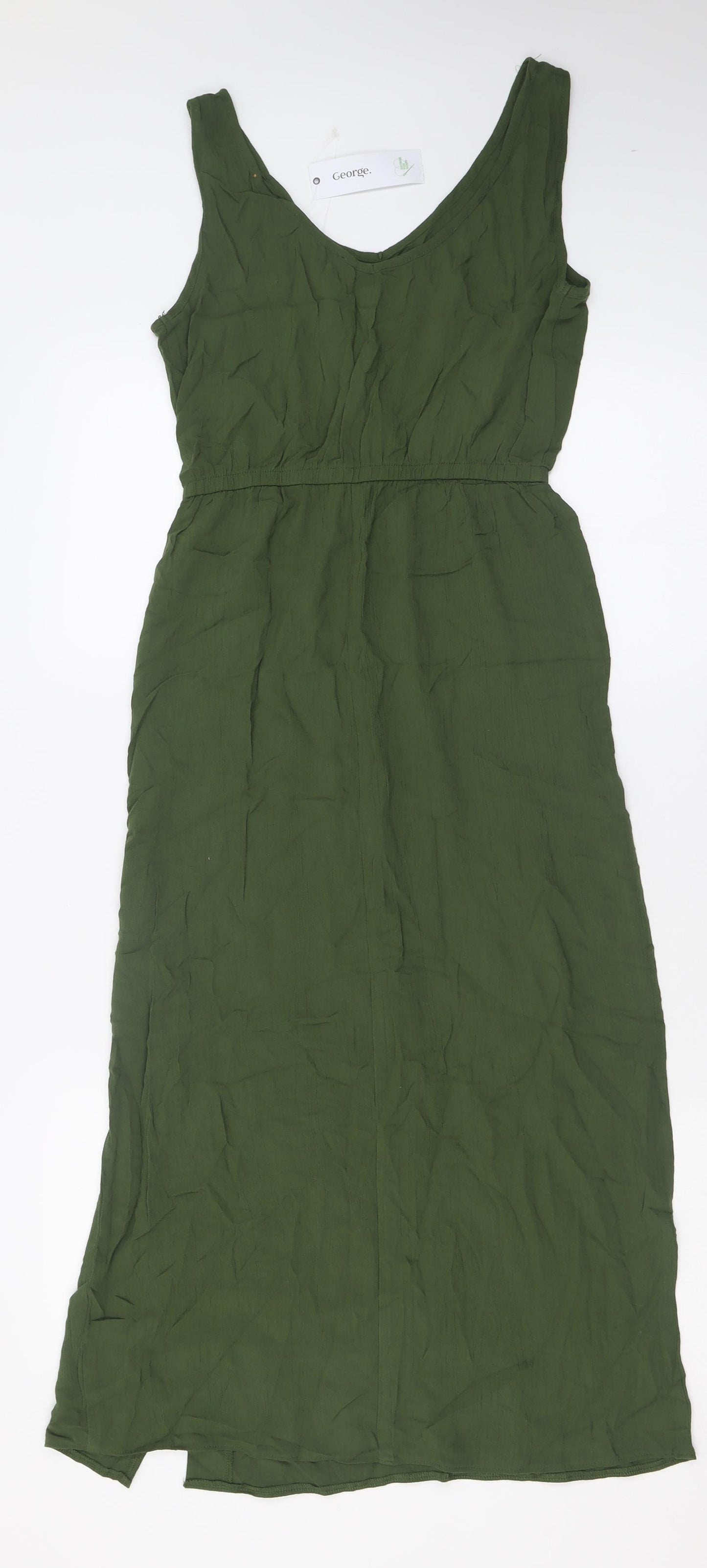 George Womens Green  Viscose A-Line  Size 6  V-Neck Button