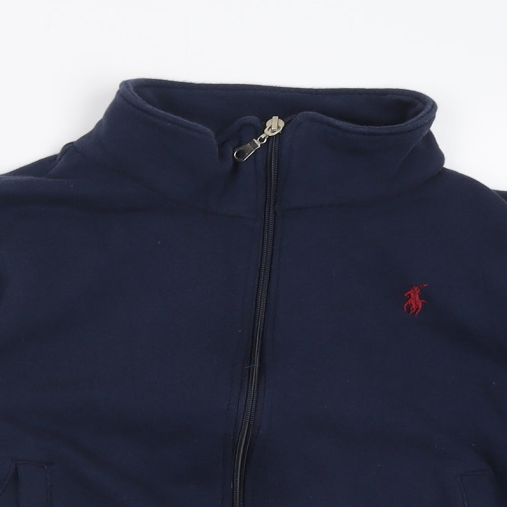 Ralph Lauren Girls Blue  Cotton Full Zip Sweatshirt Size 10 Years  Zip