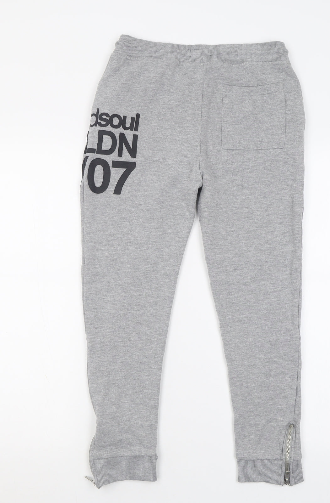 Twisted Soul Boys Grey  Cotton Jogger Trousers Size 11-12 Years  Regular Tie