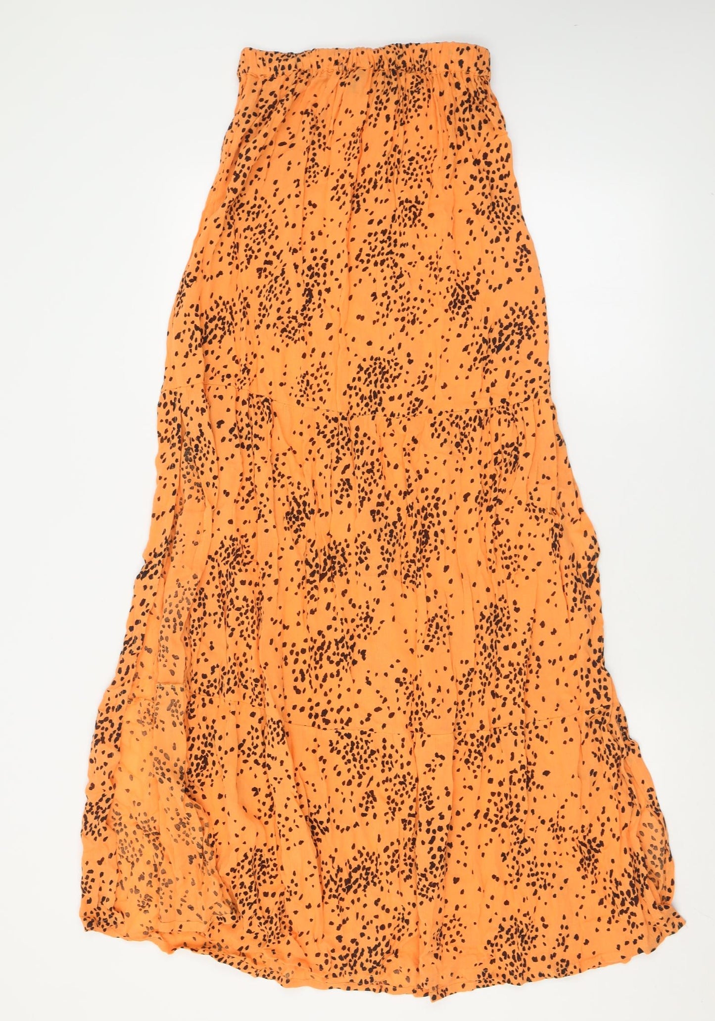 ASOS Womens Orange Animal Print Viscose A-Line Skirt Size 8
