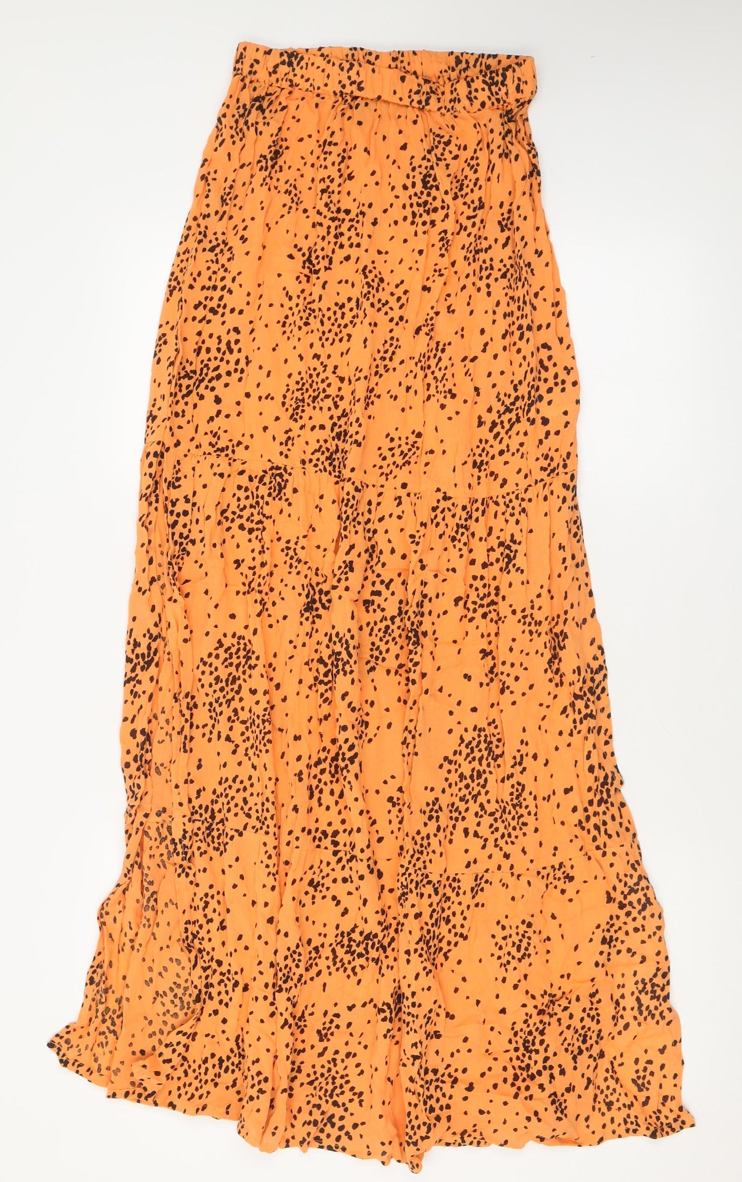 ASOS Womens Orange Animal Print Viscose A-Line Skirt Size 8