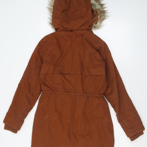 Atmosphere Womens Brown   Overcoat Coat Size 8  Zip