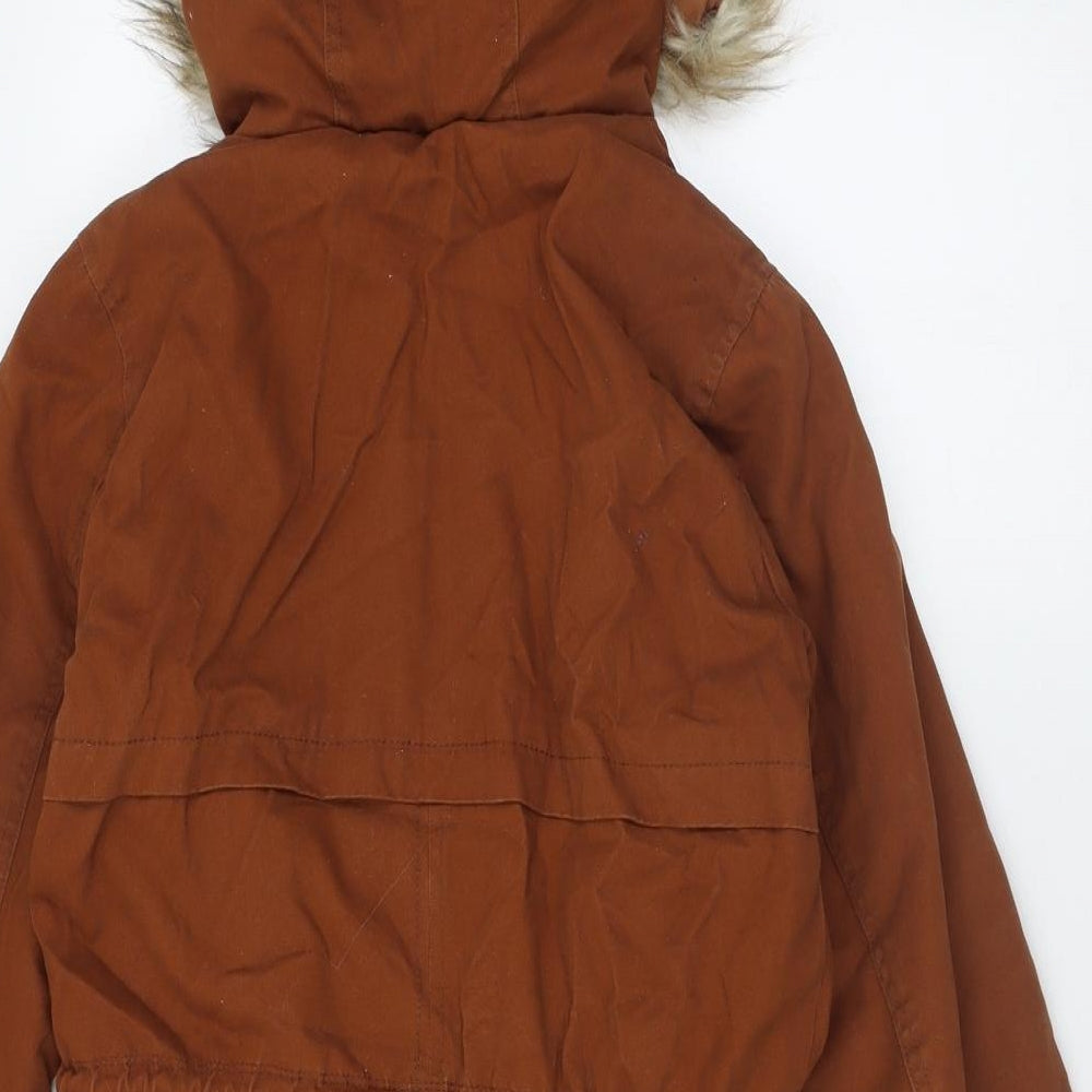 Atmosphere Womens Brown   Overcoat Coat Size 8  Zip