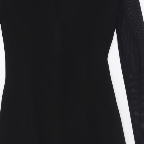 Girl in mind Womens Black  Polyester Bodycon  Size 10  Crew Neck Zip