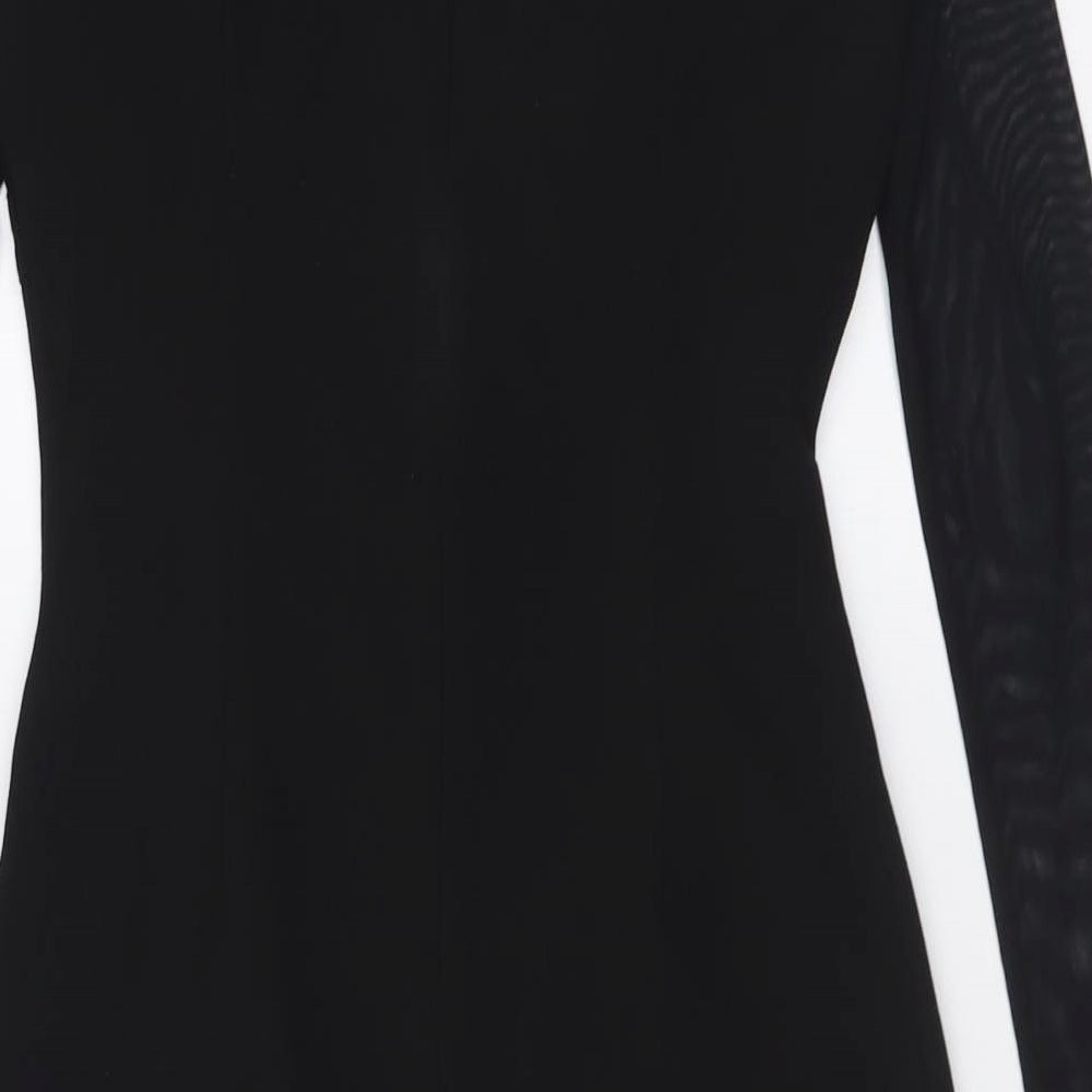 Girl in mind Womens Black  Polyester Bodycon  Size 10  Crew Neck Zip